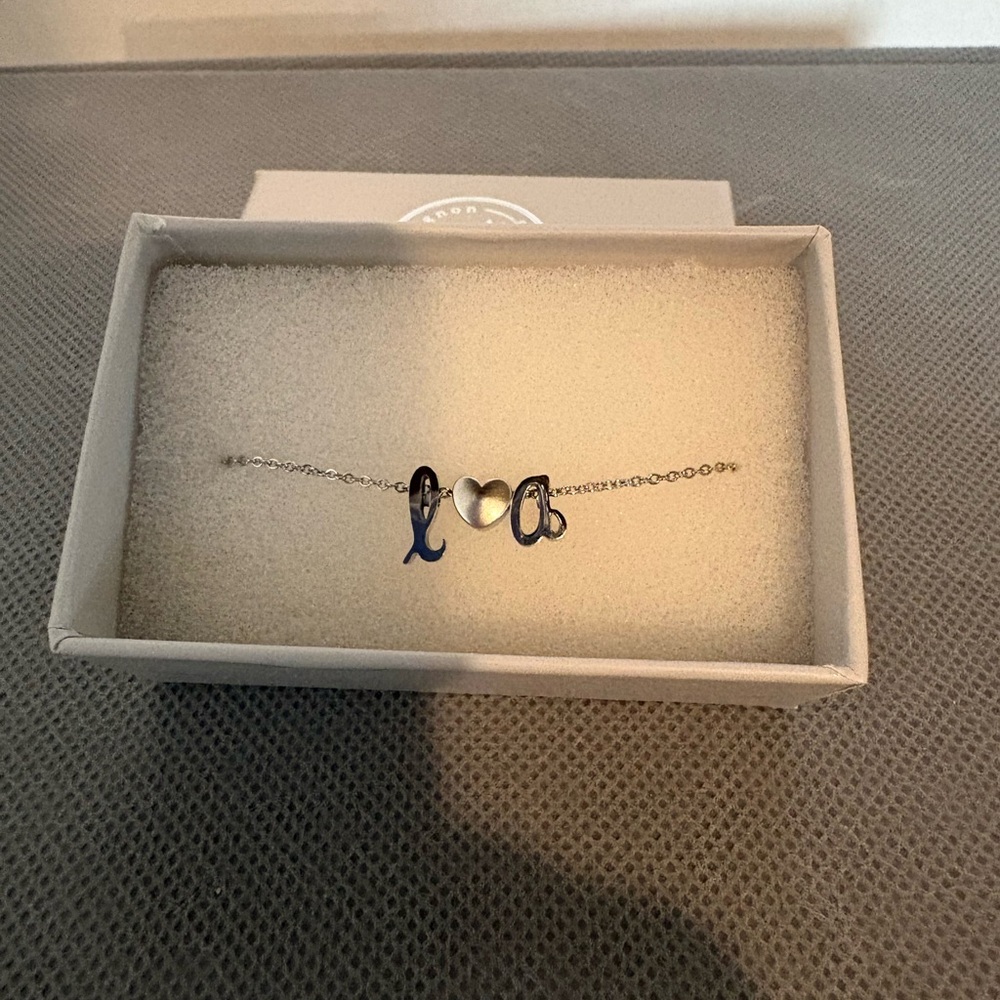 Mignon and Mignon Initial Silver Necklace L Heart A